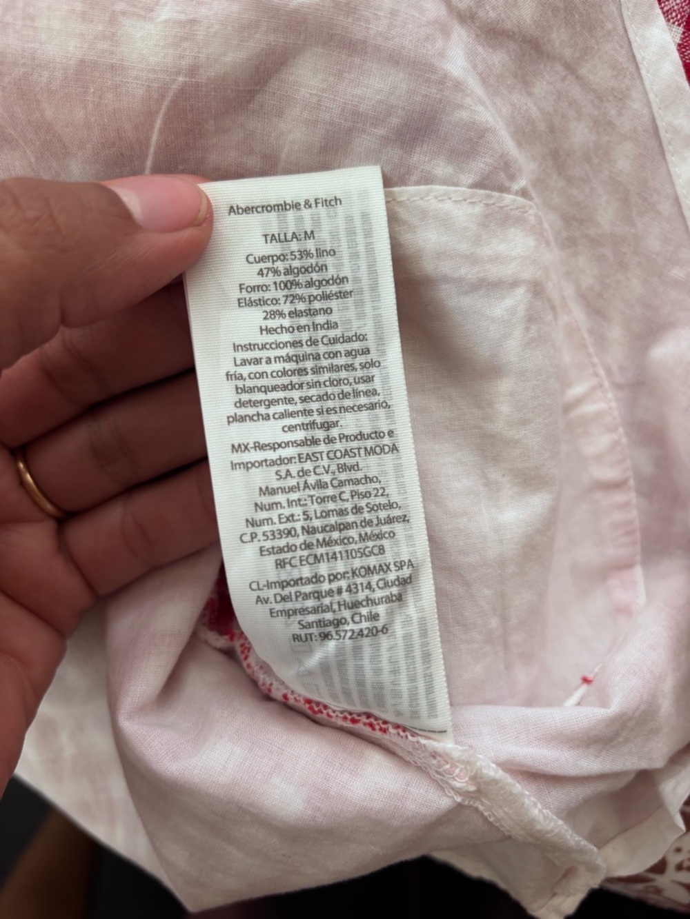 Abercrombie & Fitch Linen Blend Red & White Mini Gingham Dress - Picture 5 of 5